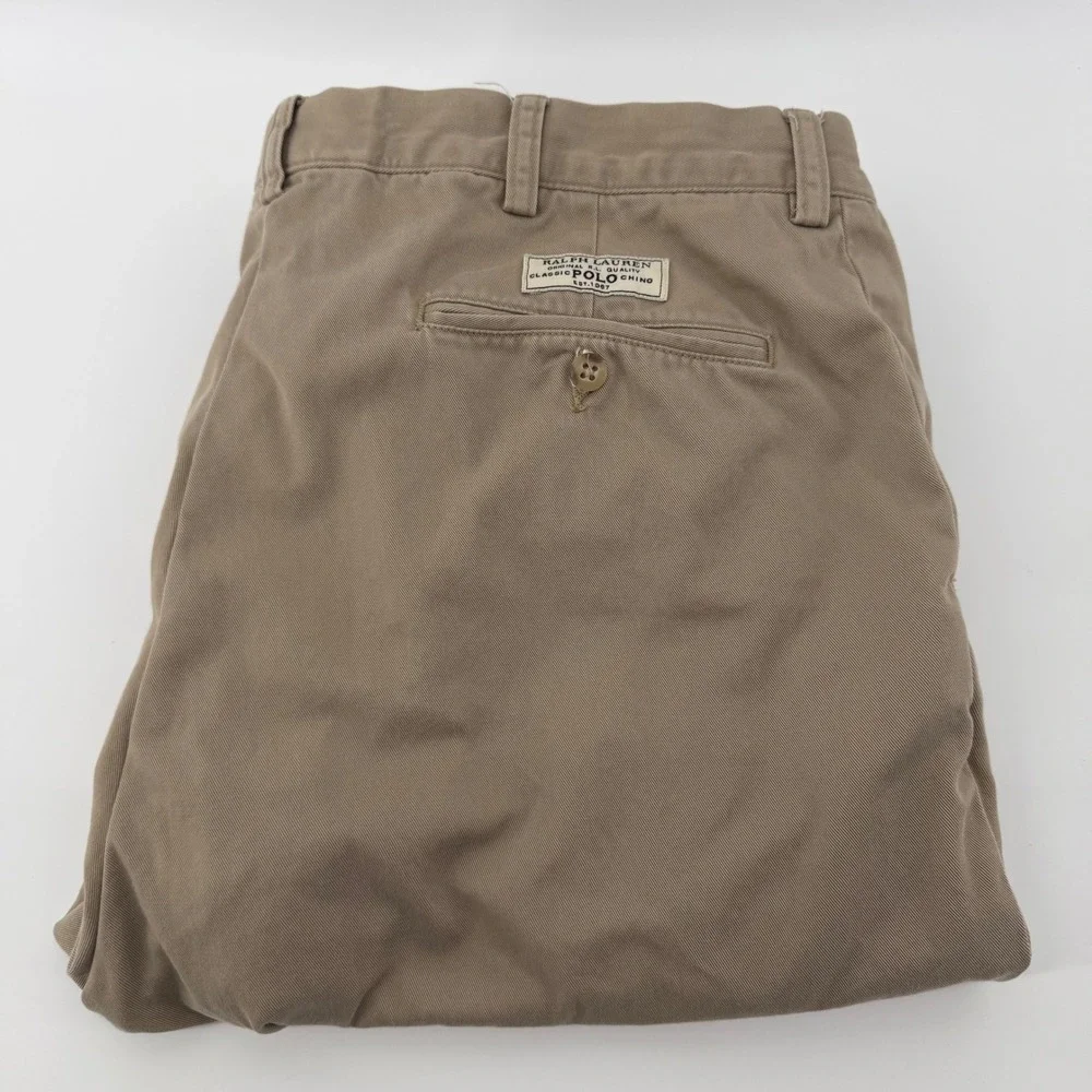 Polo Ralph Lauren Pants Mens 35x30 Khaki Prospect Pant Chino Straight Cotton Tan